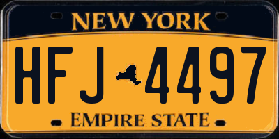 NY license plate HFJ4497