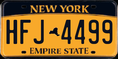 NY license plate HFJ4499