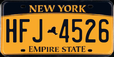 NY license plate HFJ4526