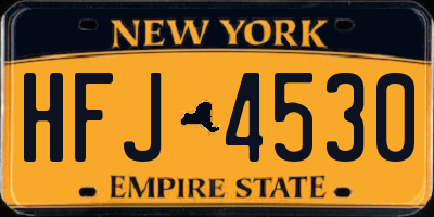 NY license plate HFJ4530