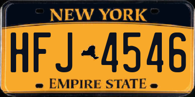 NY license plate HFJ4546
