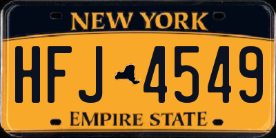 NY license plate HFJ4549