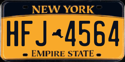 NY license plate HFJ4564
