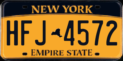 NY license plate HFJ4572