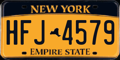 NY license plate HFJ4579