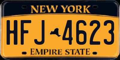 NY license plate HFJ4623