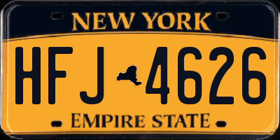 NY license plate HFJ4626