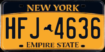 NY license plate HFJ4636