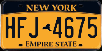 NY license plate HFJ4675