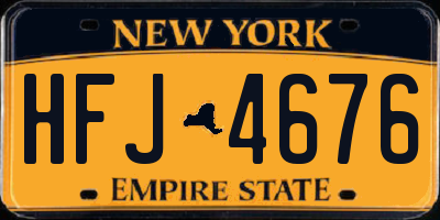 NY license plate HFJ4676