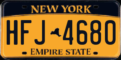 NY license plate HFJ4680