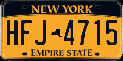 NY license plate HFJ4715