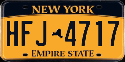 NY license plate HFJ4717