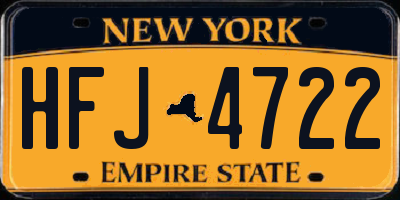 NY license plate HFJ4722