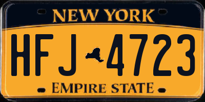 NY license plate HFJ4723
