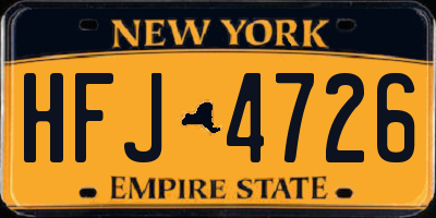 NY license plate HFJ4726
