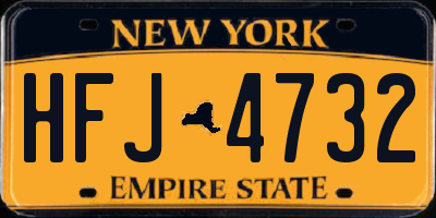 NY license plate HFJ4732