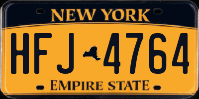 NY license plate HFJ4764