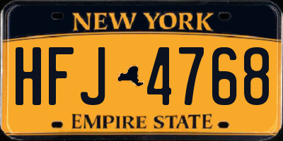 NY license plate HFJ4768