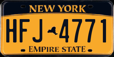 NY license plate HFJ4771