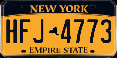 NY license plate HFJ4773