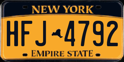NY license plate HFJ4792