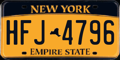 NY license plate HFJ4796