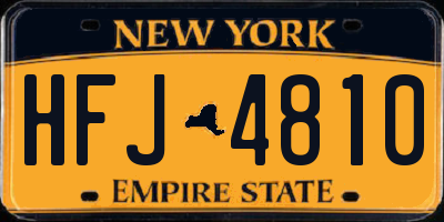 NY license plate HFJ4810