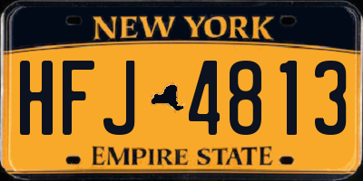NY license plate HFJ4813