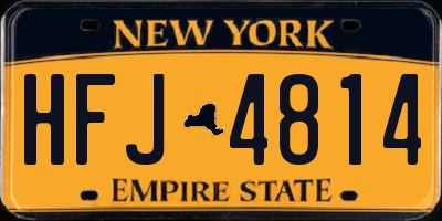 NY license plate HFJ4814