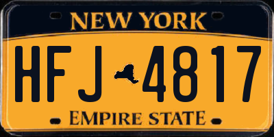 NY license plate HFJ4817
