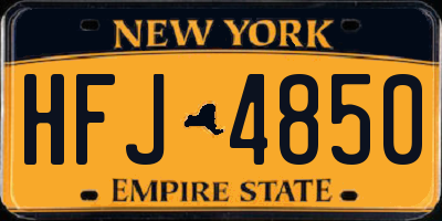 NY license plate HFJ4850