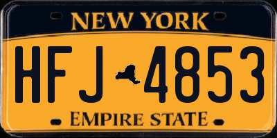 NY license plate HFJ4853