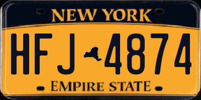 NY license plate HFJ4874