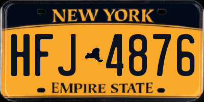 NY license plate HFJ4876
