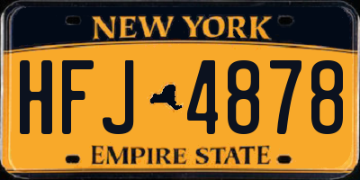 NY license plate HFJ4878