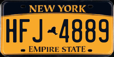 NY license plate HFJ4889