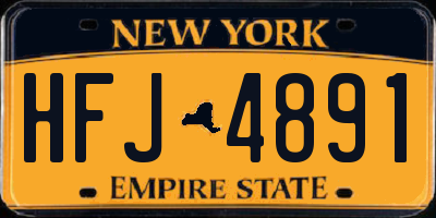 NY license plate HFJ4891