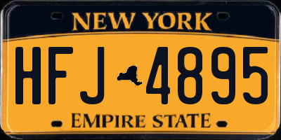 NY license plate HFJ4895