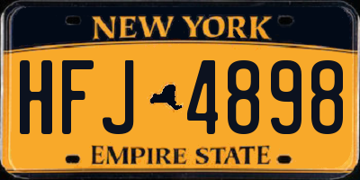NY license plate HFJ4898