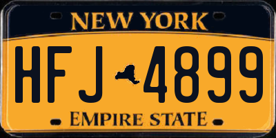 NY license plate HFJ4899