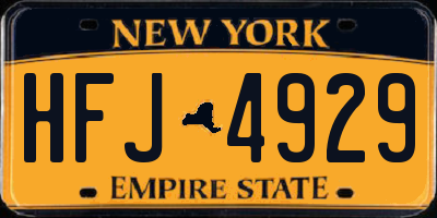 NY license plate HFJ4929