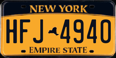 NY license plate HFJ4940