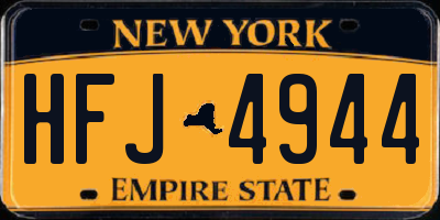 NY license plate HFJ4944
