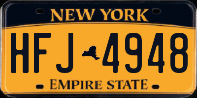 NY license plate HFJ4948