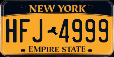 NY license plate HFJ4999