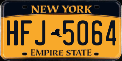 NY license plate HFJ5064