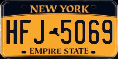 NY license plate HFJ5069
