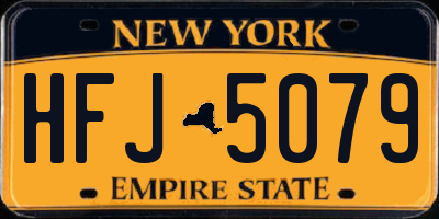NY license plate HFJ5079