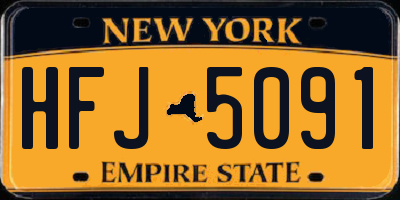 NY license plate HFJ5091